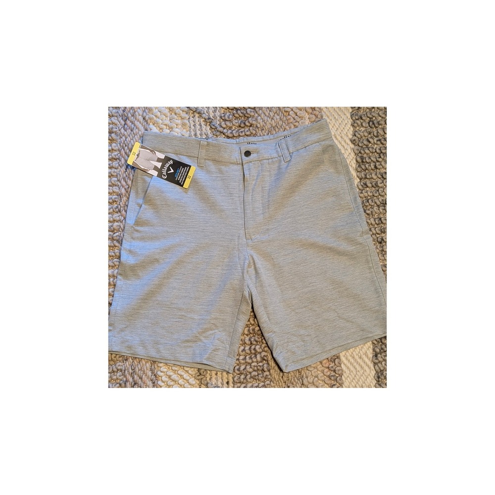 NWT Callaway Mens Opti-Dri Golf Shorts Gray Heather Stretch Size 32